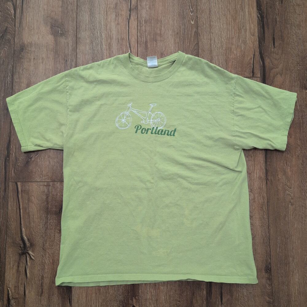 VTG‎ Bicycle Portland Bike Biking Adult XL Shirt Oregon Beer City Eugene Green
